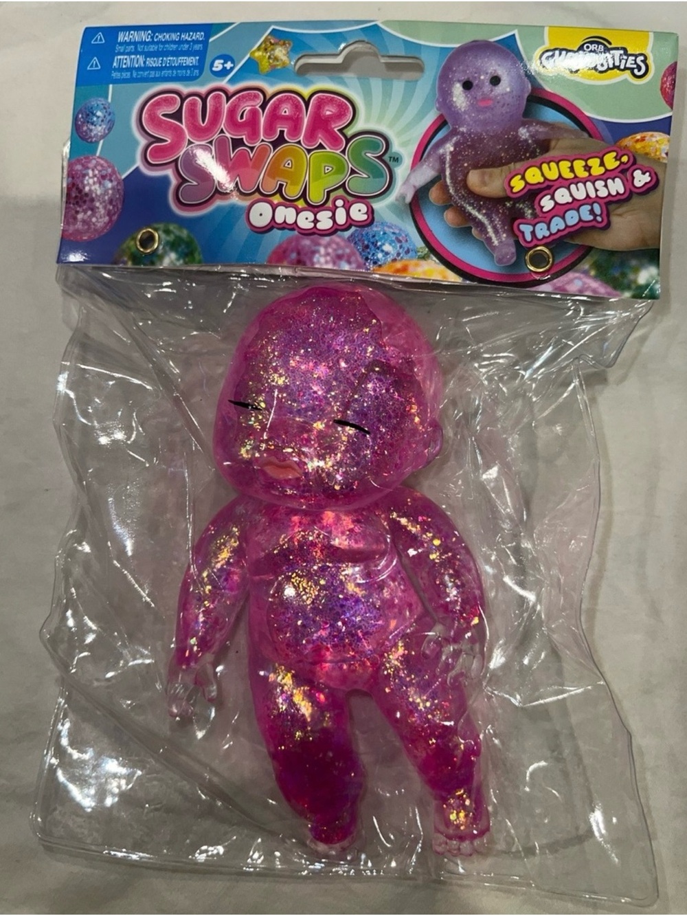 Sugar swaps Onesie Glitter Squeeze Toy - Pink